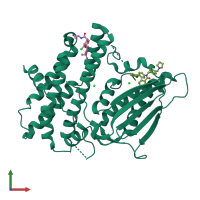 PDB entry 5m4p coloured by chain, front view.