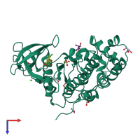 PDB entry 5m4u coloured by chain, top view.