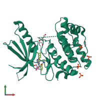 PDB entry 5m53 coloured by chain, front view.
