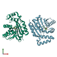PDB entry 5m58 coloured by chain, front view.
