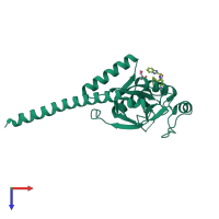 PDB entry 5m5q coloured by chain, top view.