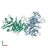 PDB entry 5m5s coloured by chain, front view.