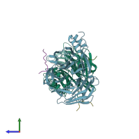 PDB entry 5m5s coloured by chain, side view.