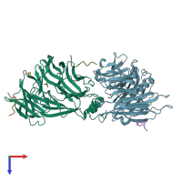 PDB entry 5m5s coloured by chain, top view.