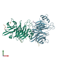 PDB entry 5m5u coloured by chain, front view.