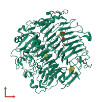 PDB entry 5m60 coloured by chain, front view.