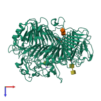 PDB entry 5m60 coloured by chain, top view.