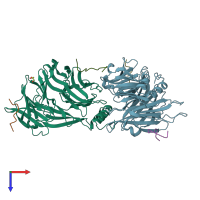 PDB entry 5m61 coloured by chain, top view.