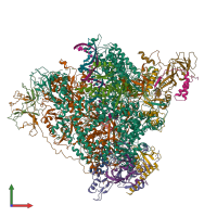 PDB entry 5m64 coloured by chain, front view.