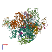 PDB entry 5m64 coloured by chain, top view.