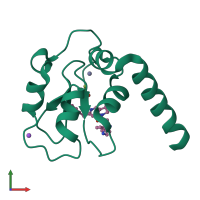 PDB entry 5m6e coloured by chain, front view.