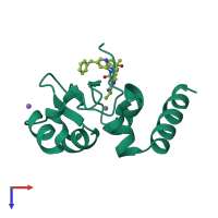 PDB entry 5m6m coloured by chain, top view.