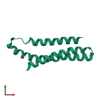 PDB entry 5m6s coloured by chain, front view.