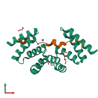 PDB entry 5m72 coloured by chain, front view.