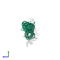 Human gene for small cytoplasmic 7SL RNA (7L30.1) in PDB entry 5m73, assembly 2, side view.