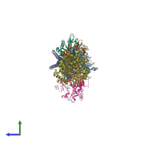 PDB entry 5m7e coloured by chain, side view.