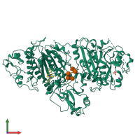 PDB entry 5m7m coloured by chain, front view.