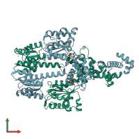 PDB entry 5m7n coloured by chain, front view.