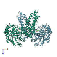 PDB entry 5m7s coloured by chain, top view.