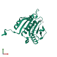 Eukaryotic translation initiation factor 4E in PDB entry 5m7x, assembly 1, front view.