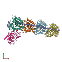 PDB entry 5m8d coloured by chain, front view.