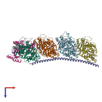 PDB entry 5m8d coloured by chain, top view.