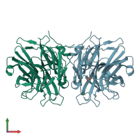 PDB entry 5m8e coloured by chain, front view.