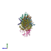 PDB entry 5m8g coloured by chain, side view.