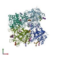 PDB entry 5m8m coloured by chain, front view.