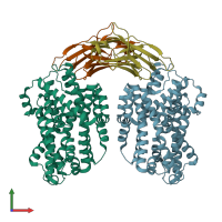 PDB entry 5m94 coloured by chain, front view.