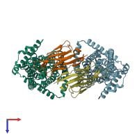 PDB entry 5m94 coloured by chain, top view.