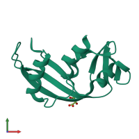 PDB entry 5m9a coloured by chain, front view.
