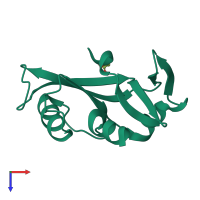 PDB entry 5m9a coloured by chain, top view.
