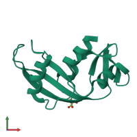 PDB entry 5m9c coloured by chain, front view.