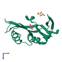 PDB entry 5m9g coloured by chain, top view.