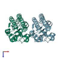 PDB entry 5mal coloured by chain, top view.