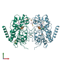 PDB entry 5mar coloured by chain, front view.