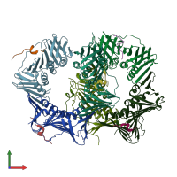 PDB entry 5mav coloured by chain, front view.