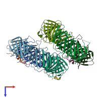 PDB entry 5mav coloured by chain, top view.