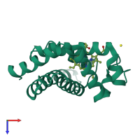 PDB entry 5mbn coloured by chain, top view.