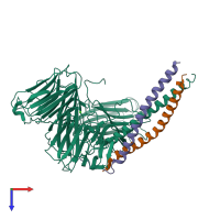 PDB entry 5mc9 coloured by chain, top view.