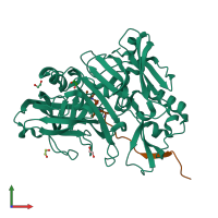 PDB 5mcq coloured by chain and viewed from the front.