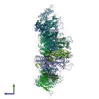 PDB entry 5mcy coloured by chain, side view.