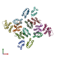 PDB entry 5md7 coloured by chain, front view.