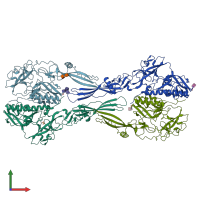 PDB 5mdm coloured by chain and viewed from the front.