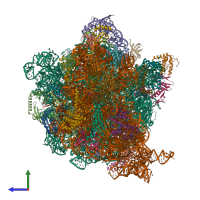 PDB entry 5mdw coloured by chain, side view.