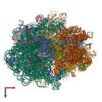 PDB entry 5mdw coloured by chain, top view.