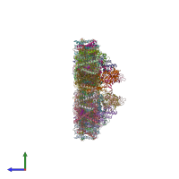 PDB entry 5mdx coloured by chain, side view.
