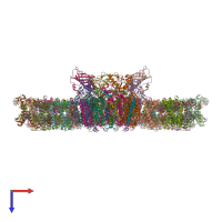 PDB entry 5mdx coloured by chain, top view.