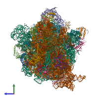 PDB entry 5mdy coloured by chain, side view.